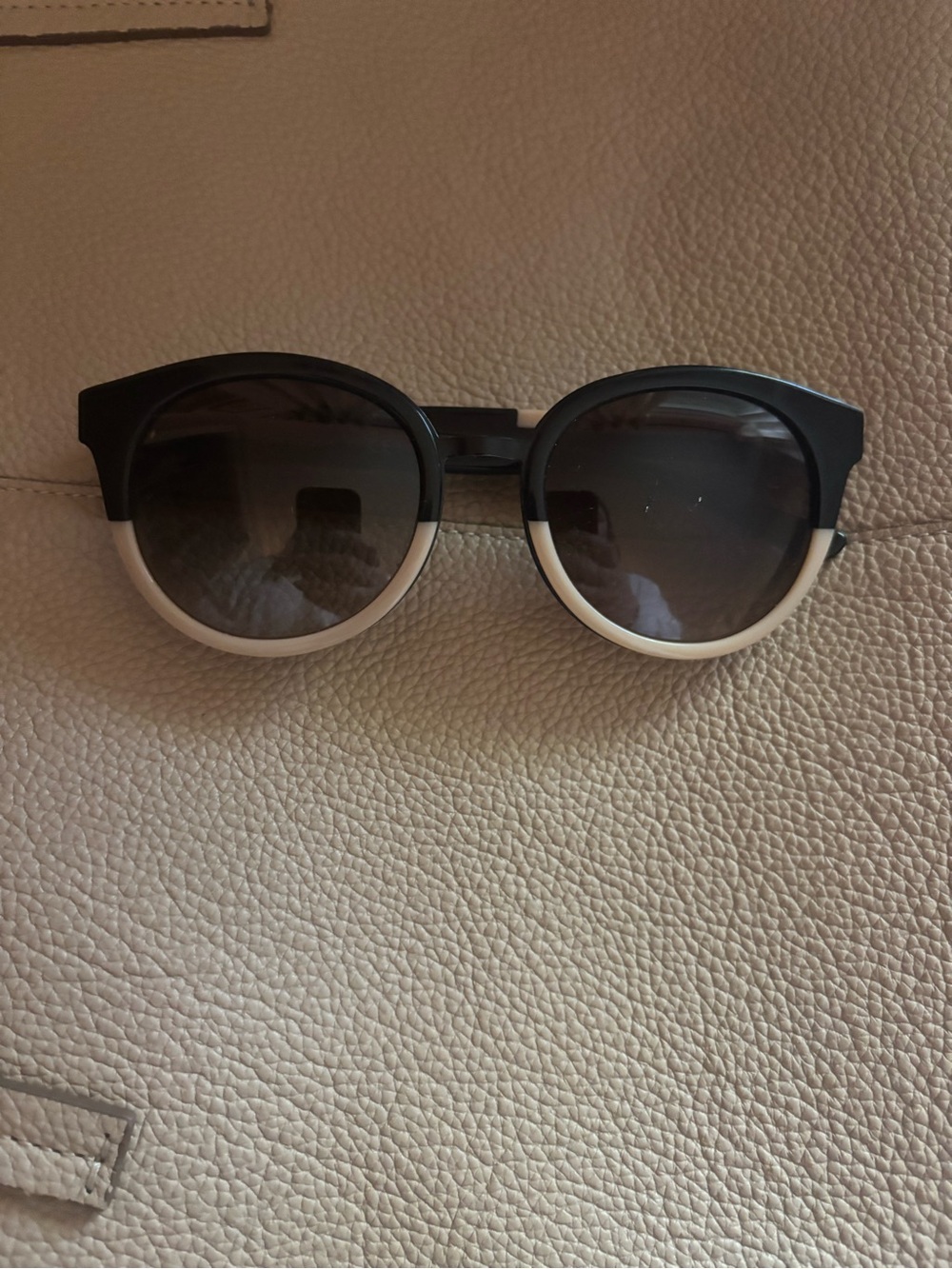 Tory Burch Black and White Round Sunglasses
